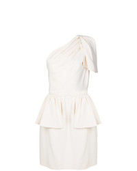 weißes ausgestelltes Kleid mit Rüschen von Yves Saint Laurent Vintage