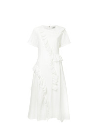 weißes ausgestelltes Kleid von Goen.J