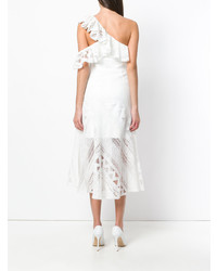 weißes ausgestelltes Kleid von Three floor