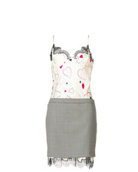 weißes bedrucktes figurbetontes Kleid von Moschino Vintage