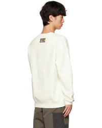 weißes bedrucktes Fleece-Sweatshirt von AAPE BY A BATHING APE