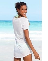 weißes bedrucktes Freizeitkleid von Venice Beach