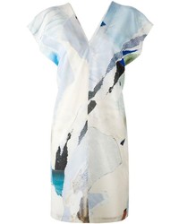 weißes bedrucktes gerade geschnittenes Kleid von Maison Margiela
