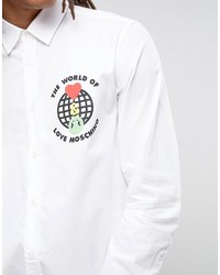 weißes bedrucktes Hemd von Love Moschino