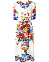 weißes bedrucktes Kleid von Dolce & Gabbana