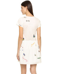 weißes bedrucktes Kleid von Mira Mikati