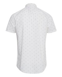 weißes bedrucktes Kurzarmhemd von BLEND