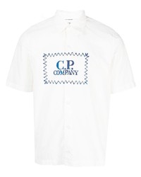 weißes bedrucktes Kurzarmhemd von C.P. Company