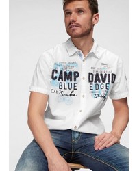 weißes bedrucktes Kurzarmhemd von Camp David
