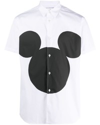 weißes bedrucktes Kurzarmhemd von Comme Des Garcons SHIRT