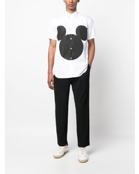 weißes bedrucktes Kurzarmhemd von Comme Des Garcons SHIRT