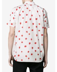 weißes bedrucktes Kurzarmhemd von Comme Des Garcons SHIRT