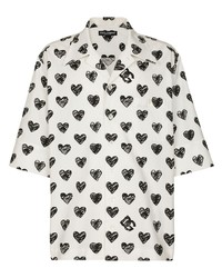 weißes bedrucktes Kurzarmhemd von Dolce & Gabbana