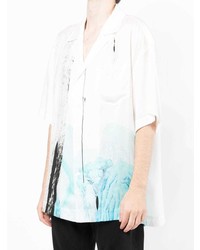 weißes bedrucktes Kurzarmhemd von Feng Chen Wang