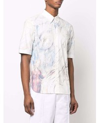 weißes bedrucktes Kurzarmhemd von Alexander McQueen