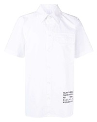 weißes bedrucktes Kurzarmhemd von Helmut Lang