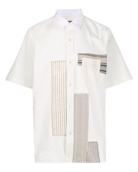 weißes bedrucktes Kurzarmhemd von Junya Watanabe MAN