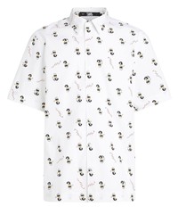 weißes bedrucktes Kurzarmhemd von Karl Lagerfeld