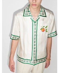 weißes bedrucktes Kurzarmhemd von Casablanca