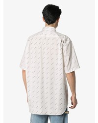 weißes bedrucktes Kurzarmhemd von Balenciaga