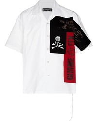 weißes bedrucktes Kurzarmhemd von Mastermind Japan