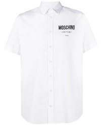 weißes bedrucktes Kurzarmhemd von Moschino