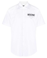 weißes bedrucktes Kurzarmhemd von Moschino