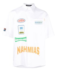 weißes bedrucktes Kurzarmhemd von Nahmias
