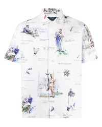 weißes bedrucktes Kurzarmhemd von Polo Ralph Lauren