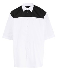 weißes bedrucktes Kurzarmhemd von Raf Simons