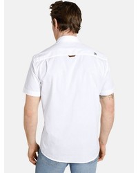 weißes bedrucktes Kurzarmhemd von SHIRTMASTER