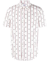 weißes bedrucktes Kurzarmhemd von Thom Browne