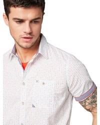 weißes bedrucktes Kurzarmhemd von Tom Tailor
