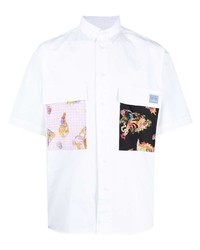 weißes bedrucktes Kurzarmhemd von VERSACE JEANS COUTURE