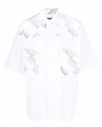 weißes bedrucktes Kurzarmhemd von VERSACE JEANS COUTURE