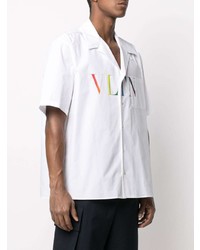 weißes bedrucktes Kurzarmhemd von Valentino
