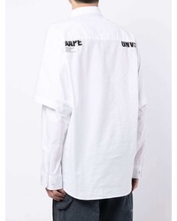 weißes bedrucktes Langarmhemd von AAPE BY A BATHING APE