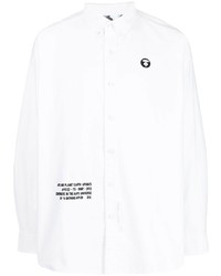 weißes bedrucktes Langarmhemd von AAPE BY A BATHING APE