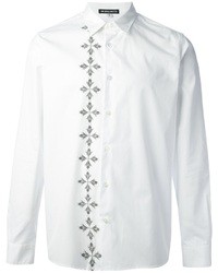 weißes bedrucktes Langarmhemd von Ann Demeulemeester