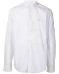 weißes bedrucktes Langarmhemd von Armani Exchange