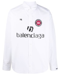 weißes bedrucktes Langarmhemd von Balenciaga