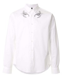 weißes bedrucktes Langarmhemd von Blackbarrett