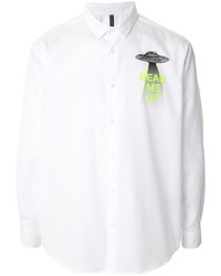 weißes bedrucktes Langarmhemd von Blackbarrett