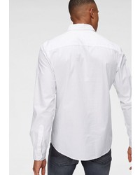 weißes bedrucktes Langarmhemd von BRUNO BANANI