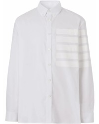 weißes bedrucktes Langarmhemd von Burberry