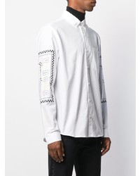 weißes bedrucktes Langarmhemd von Versus