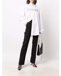 weißes bedrucktes Langarmhemd von Vetements