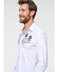 weißes bedrucktes Langarmhemd von Cipo & Baxx