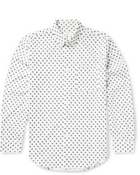 weißes bedrucktes Langarmhemd von Club Monaco