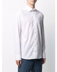 weißes bedrucktes Langarmhemd von Eton